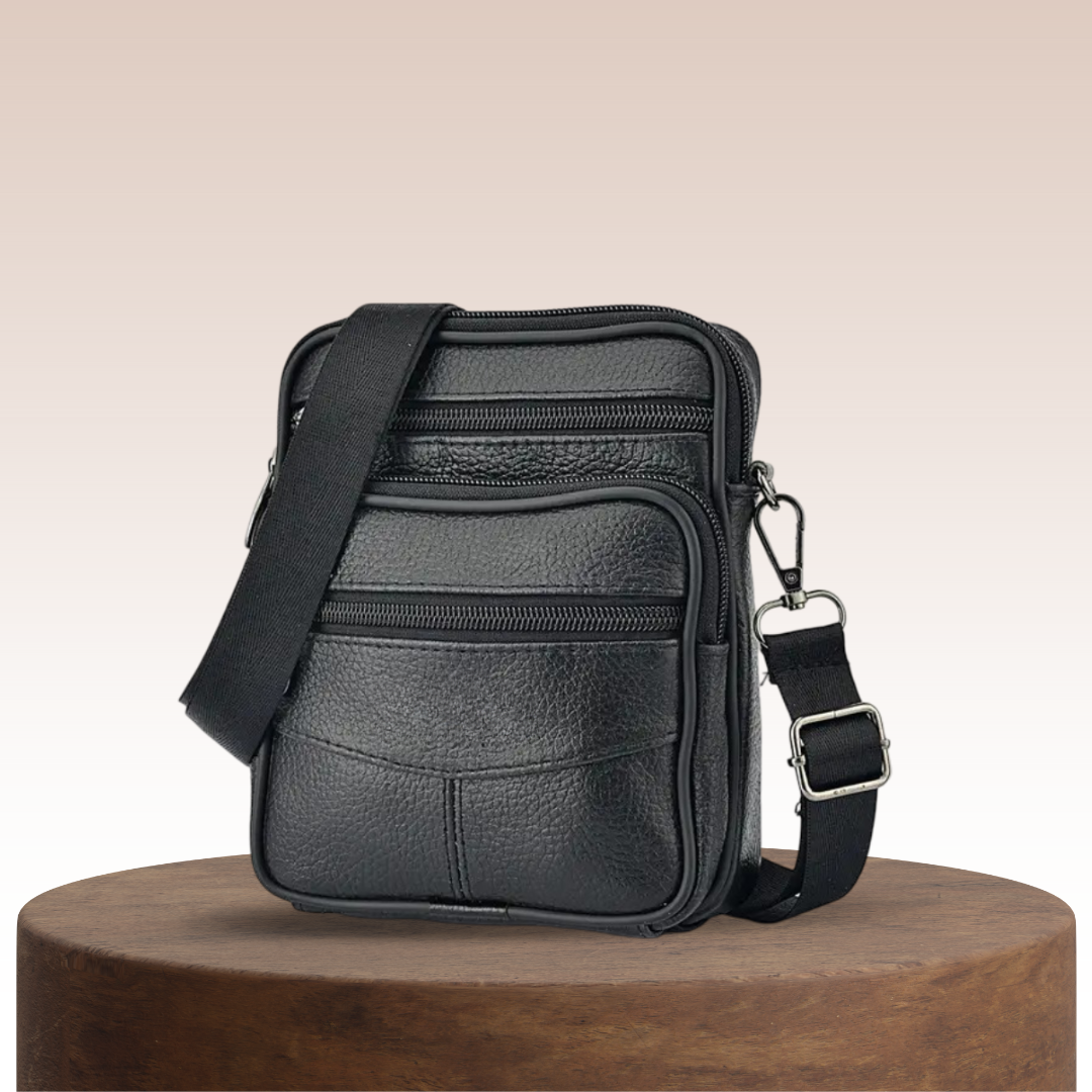 Brian | Textured Crossbody with Triple-Zip Utility