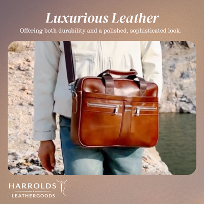 Preston | Sleek Leather Work Briefcase with Twin-Zip Front