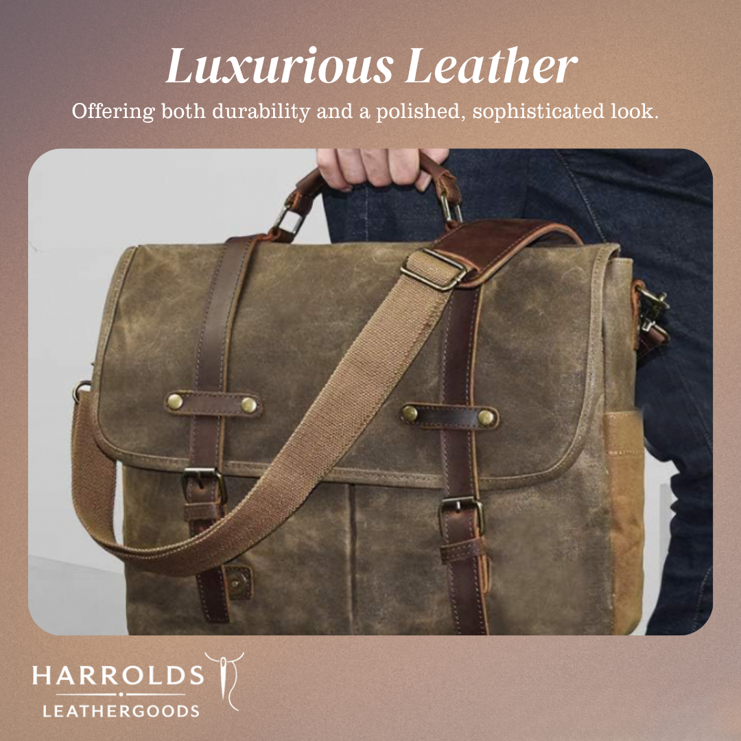 Bennett | Vintage Canvas Messenger with Leather Straps