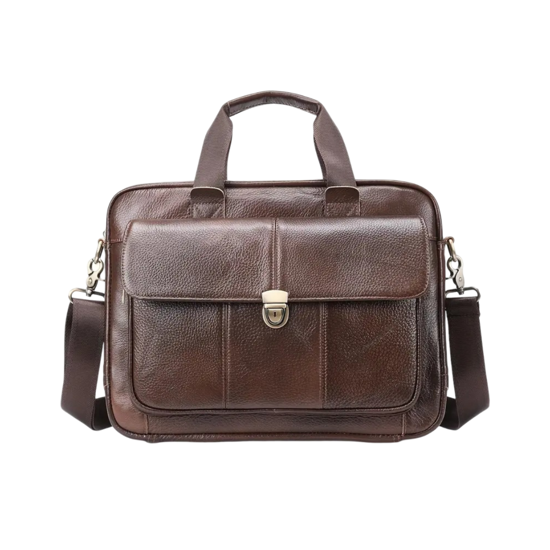 Wyatt | Heritage Leather Briefcase with Secure Lock Flap