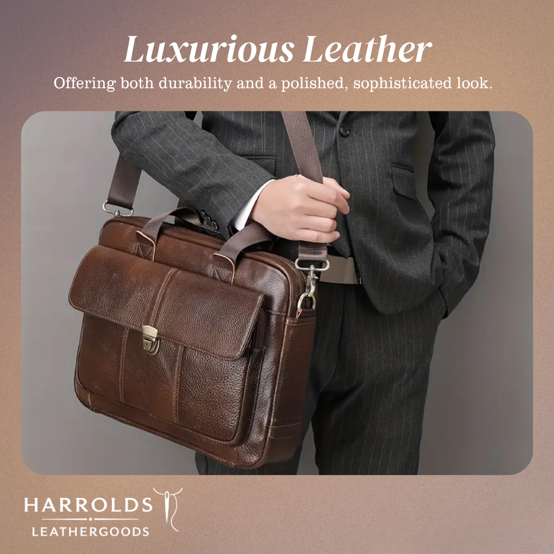 Wyatt | Heritage Leather Briefcase with Secure Lock Flap