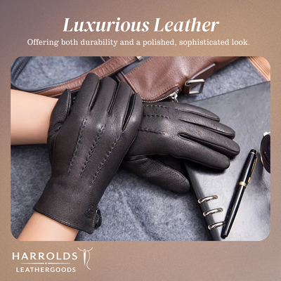 Henry | Deer Pattern Goatskin Winter Gloves for Men