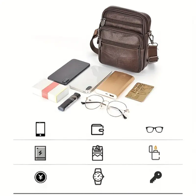 Brian | Textured Crossbody with Triple-Zip Utility