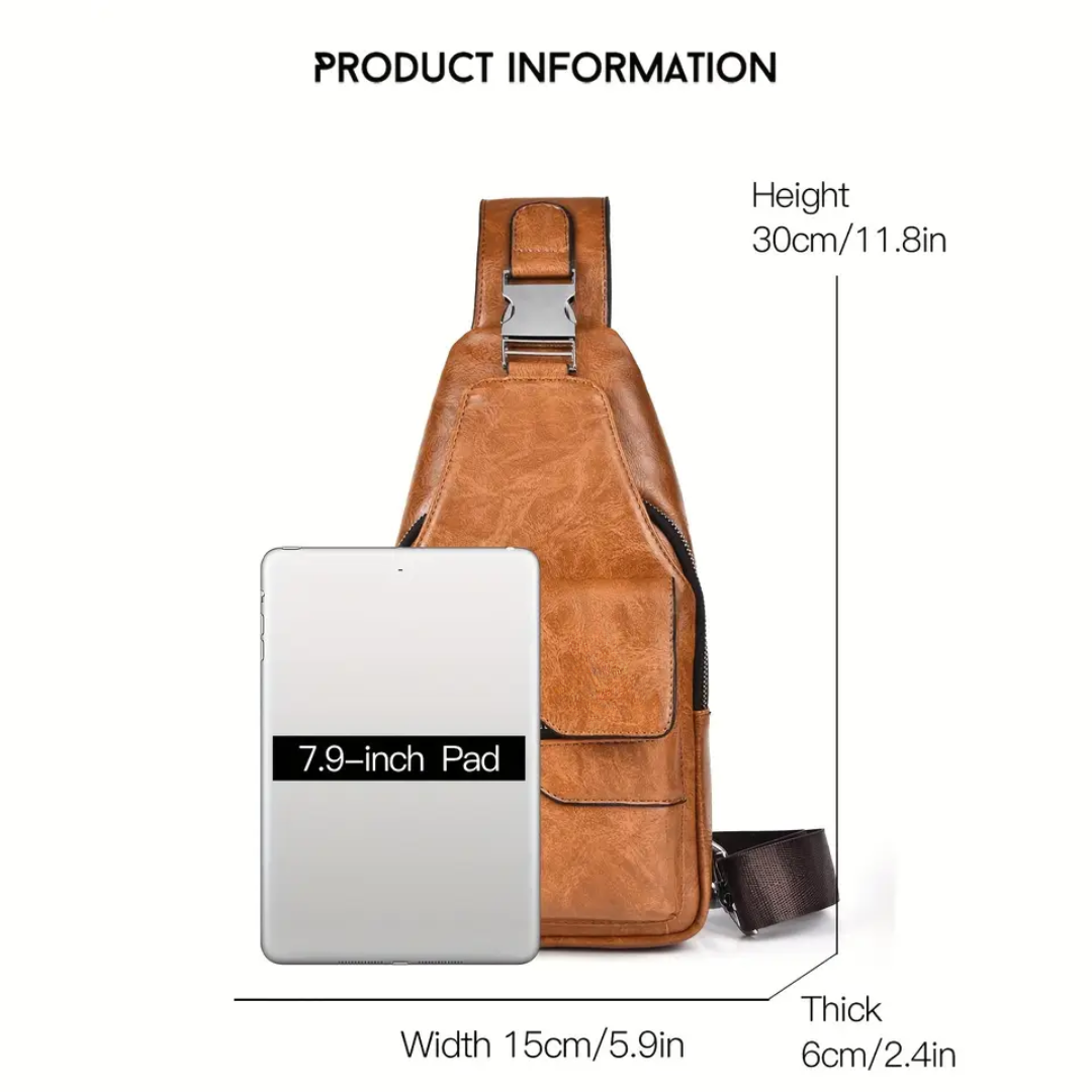 Daxton | Vertical Sling Bag with Secure Flap & Zips