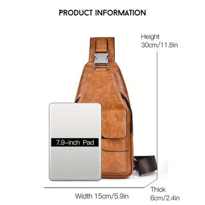 Daxton | Vertical Sling Bag with Secure Flap & Zips