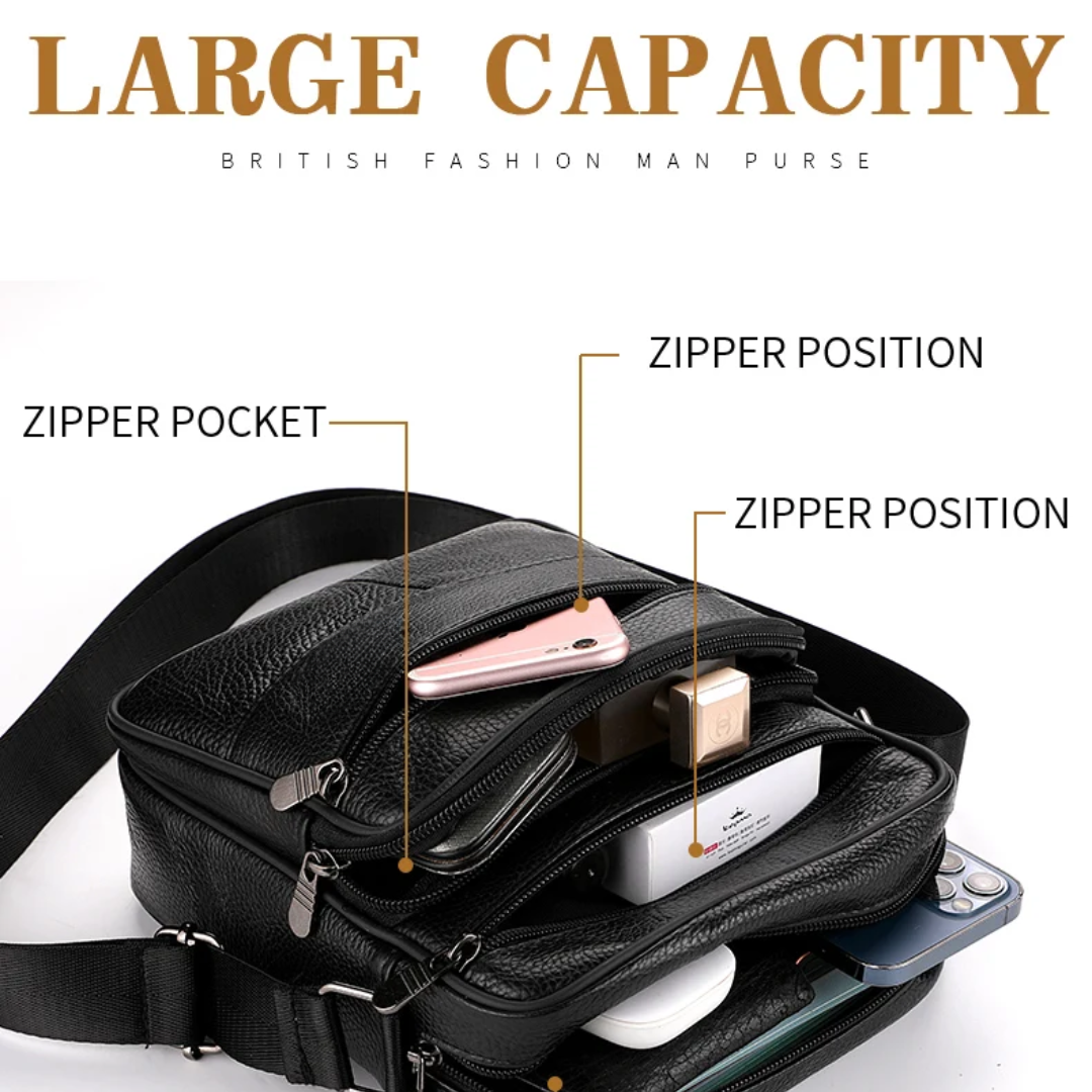 Arlo | Leather Multifunctional Shoulder Bag for Men
