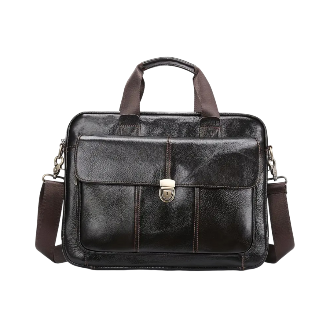 Wyatt | Heritage Leather Briefcase with Secure Lock Flap