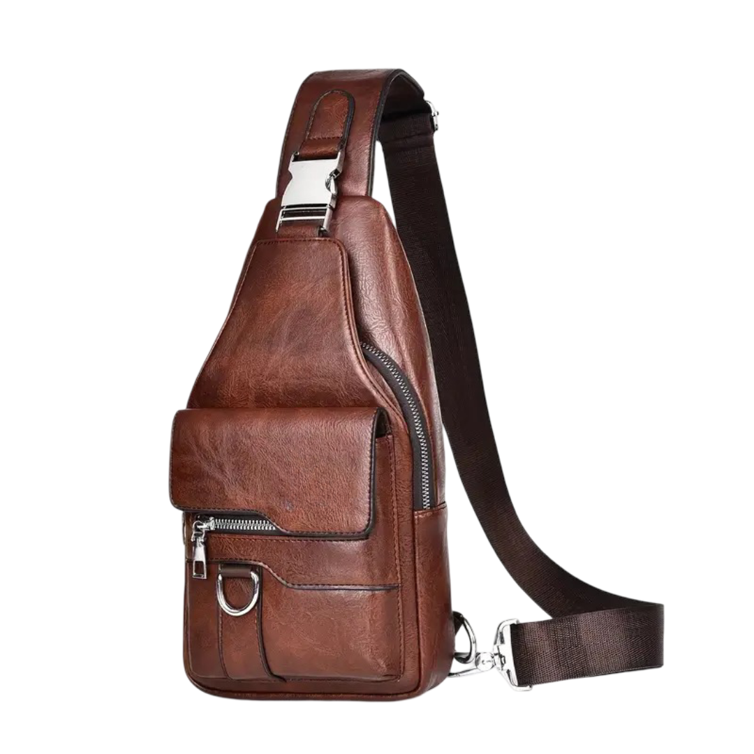 Daxton | Vertical Sling Bag with Secure Flap & Zips