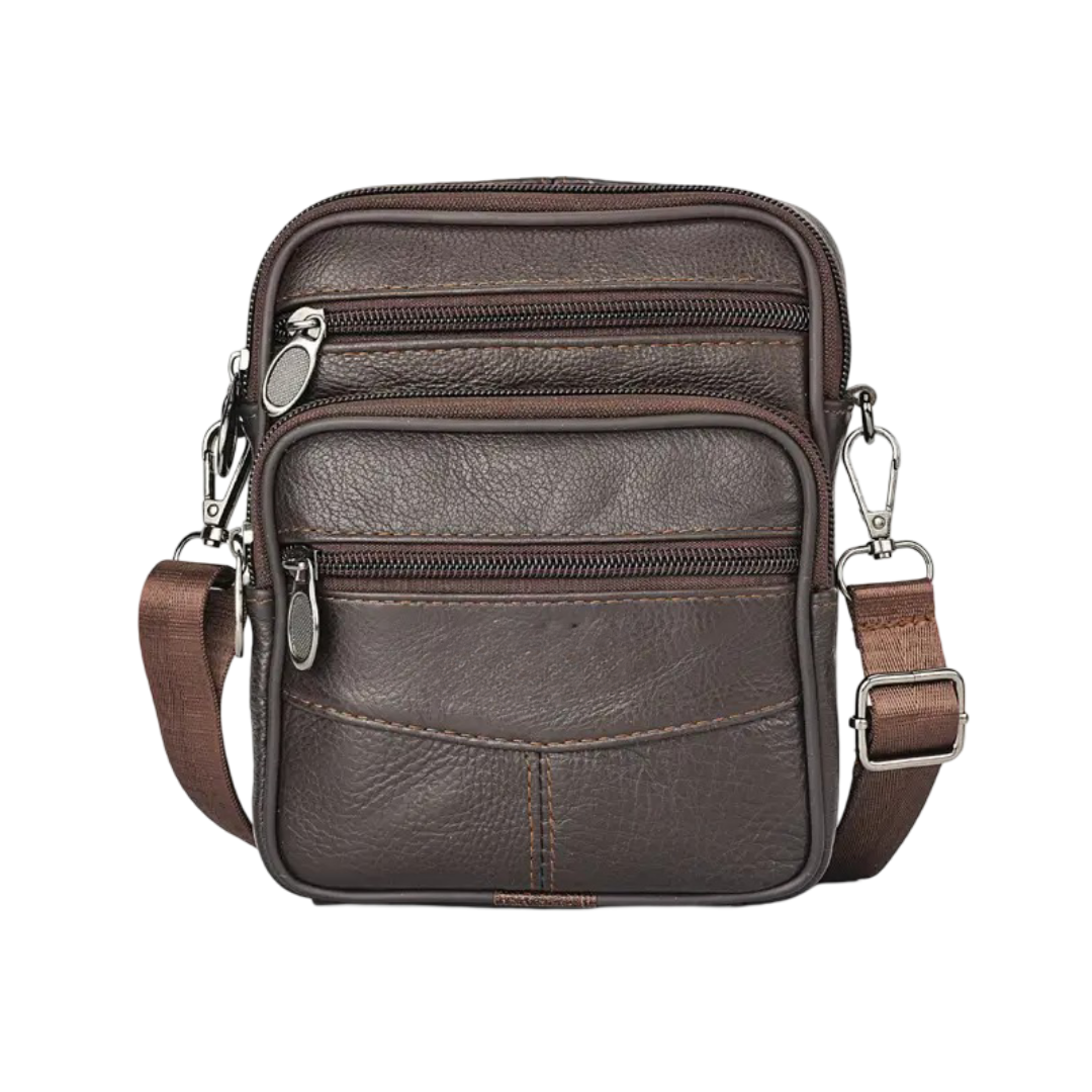 Brian | Textured Crossbody with Triple-Zip Utility