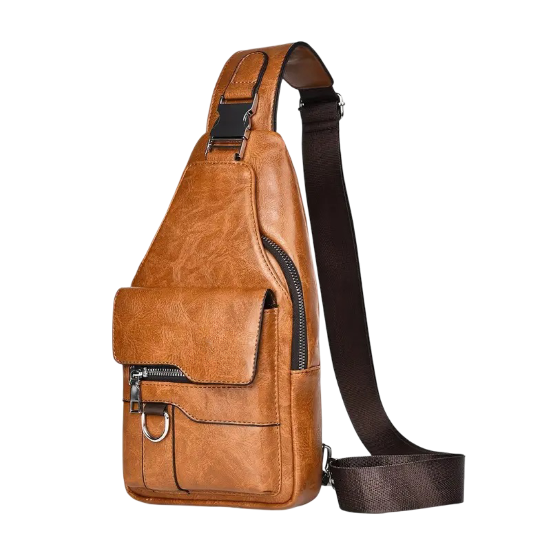 Daxton | Vertical Sling Bag with Secure Flap & Zips