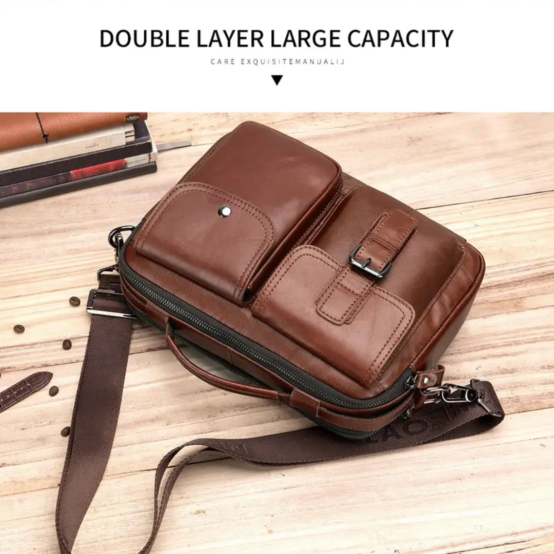 Grady | Classic Leather Shoulder Bag with Vintage Buckle Detail