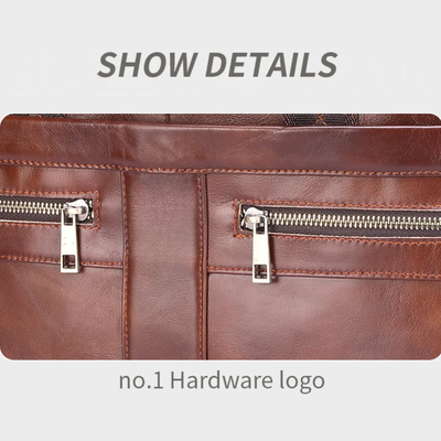 Preston | Sleek Leather Work Briefcase with Twin-Zip Front