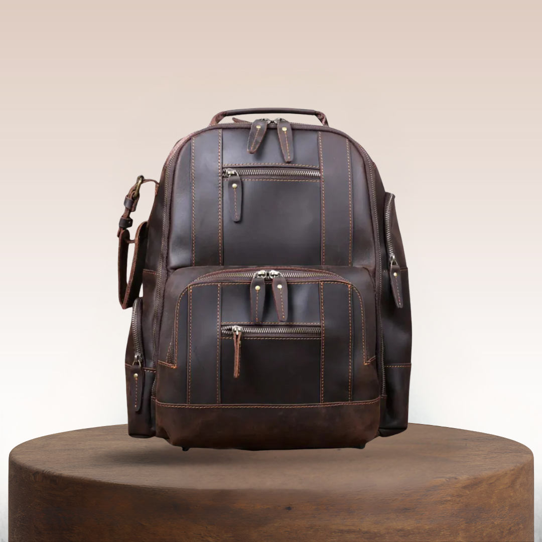 Sterling | Vintage Leather Multi‑Layer Backpack