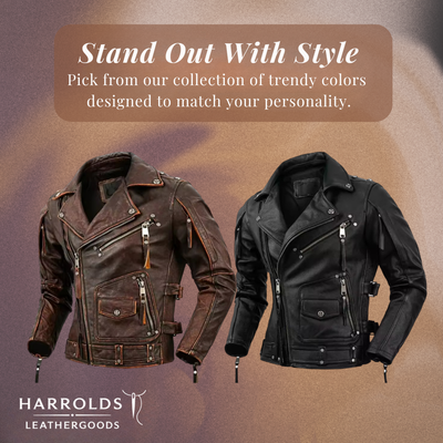 Leif | Retro Slim Fit Leather Motorcycle Jacket