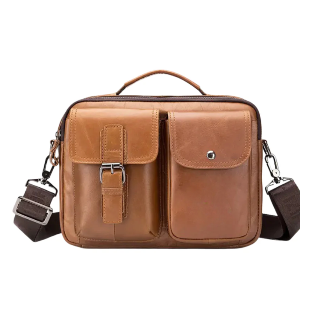 Grady | Classic Leather Shoulder Bag with Vintage Buckle Detail