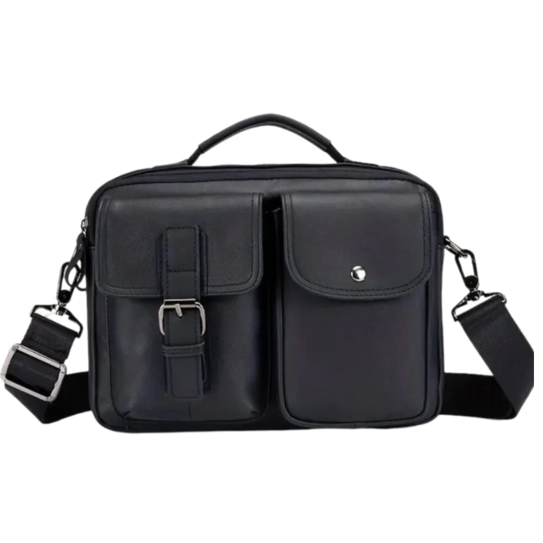 Grady | Classic Leather Shoulder Bag with Vintage Buckle Detail