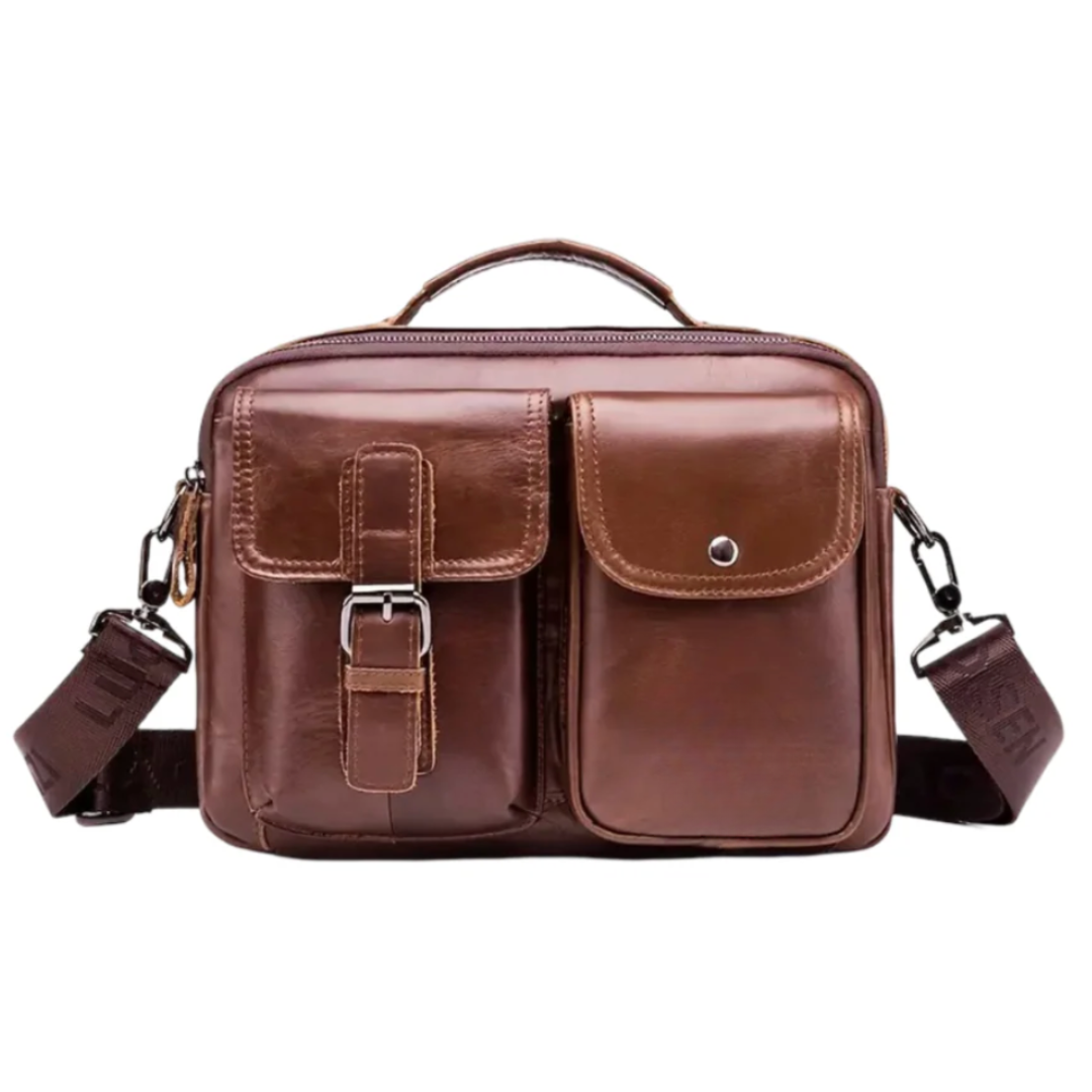Grady | Classic Leather Shoulder Bag with Vintage Buckle Detail