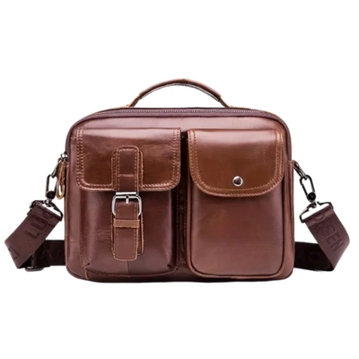 Grady | Classic Leather Shoulder Bag with Vintage Buckle Detail