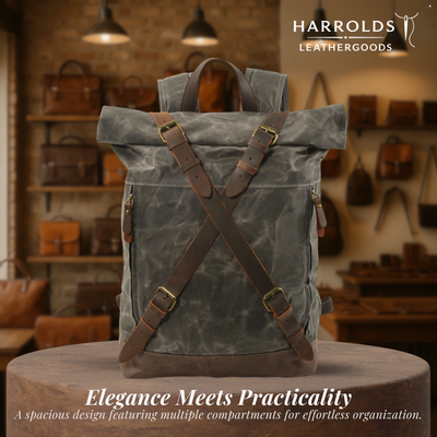 Barron | Waxed Rucksack Canvas Roll-Top Backpack
