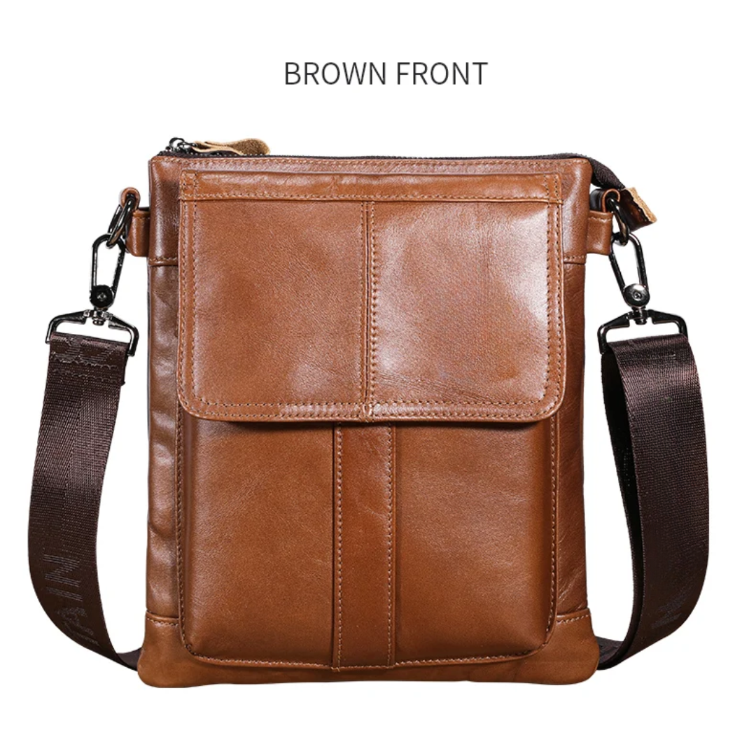 Colton | Slim Leather Crossbody with Flap Pocket Design
