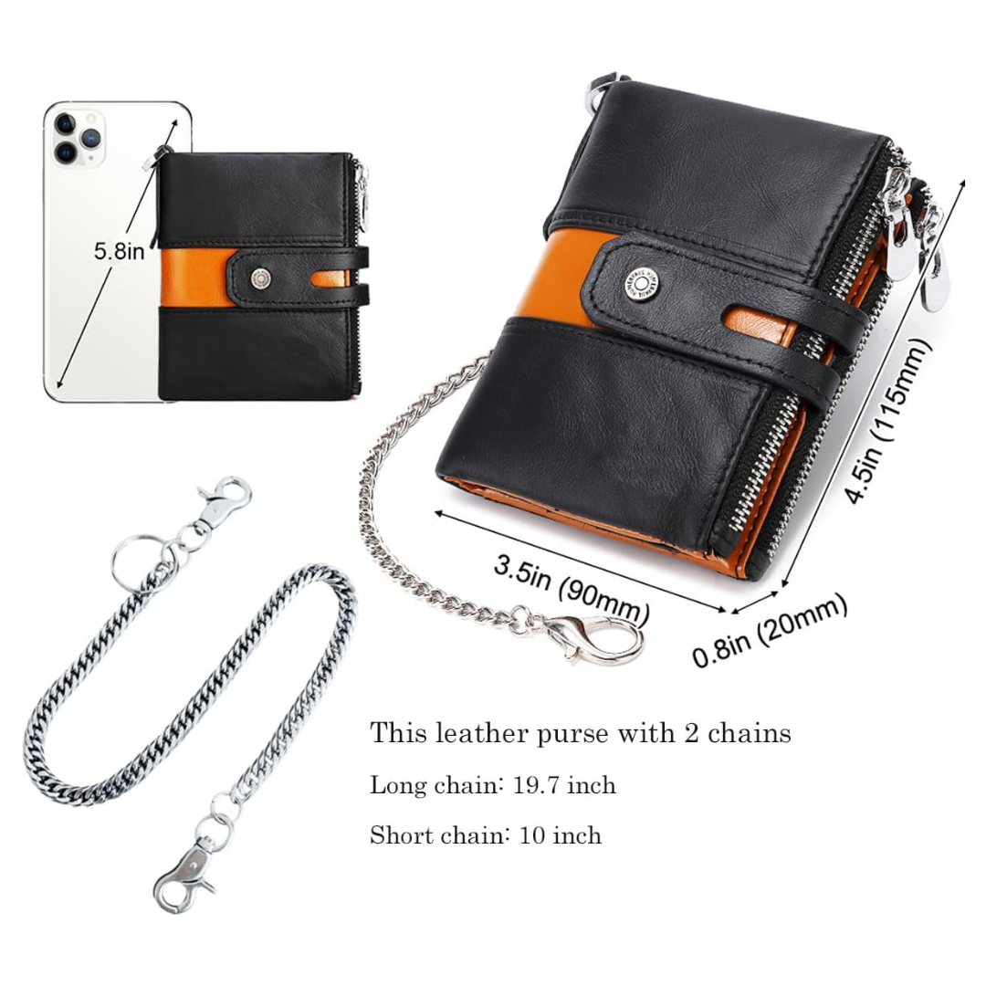 Roque | Leather Chain Strap with Multiple Compartments | Wallet