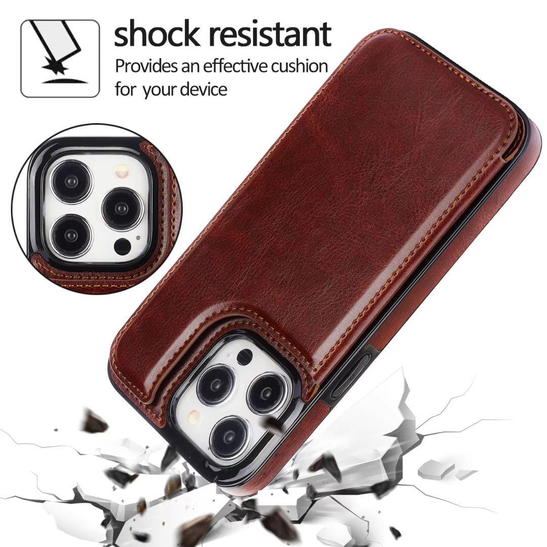 Preston | Magnetic Wallet Flip Phone Case for iPhone