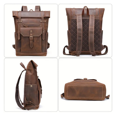 Stephen | Vintage Leather Roll-Top | Backpack