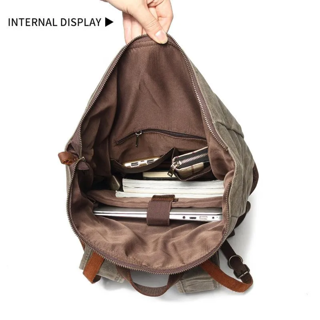Edriel | Laptop Leather Roll-Top | Backpack