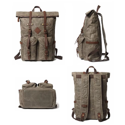 Edriel | Laptop Leather Roll-Top | Backpack