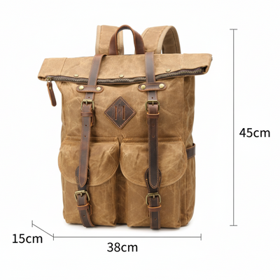 Edriel | Laptop Leather Roll-Top | Backpack