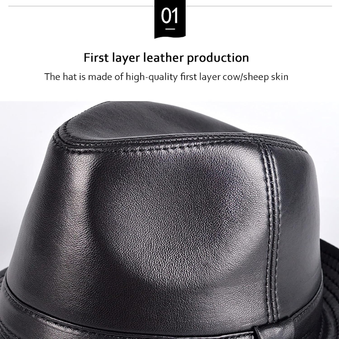 Timothy | Classic Leather Fedora Hat