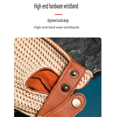 Cillian | Leather Knit Fingerless Driving Gloves