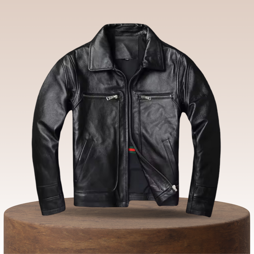 Thomas | Rugged Trucker Style Leather Jacket