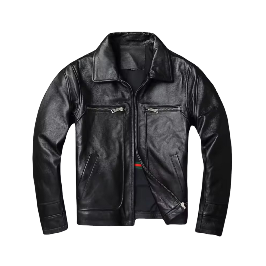 Thomas | Rugged Trucker Style Leather Jacket