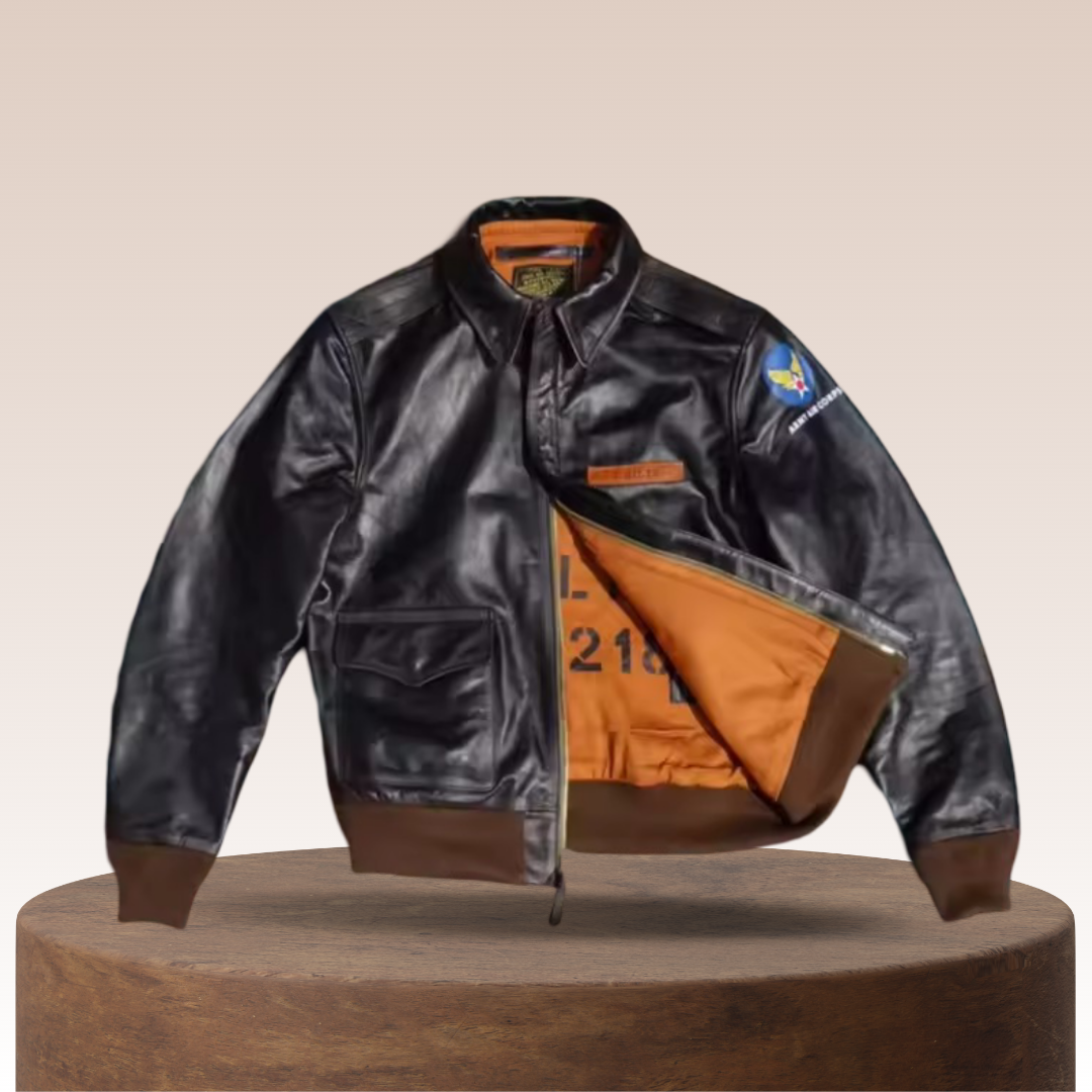 Samuel | Military Style A-2 Flight Leather Jacket