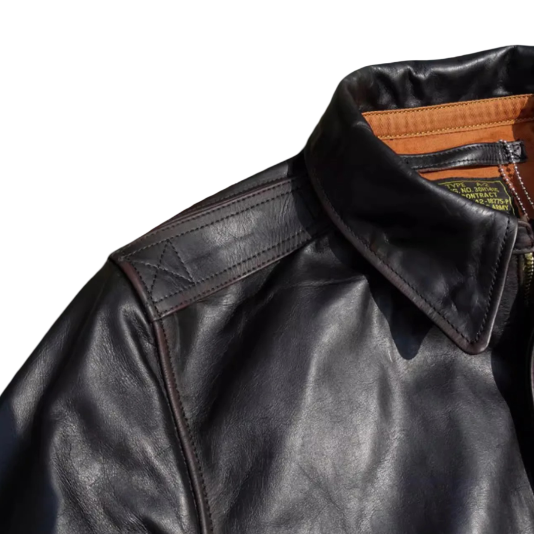 Samuel | Military Style A-2 Flight Leather Jacket