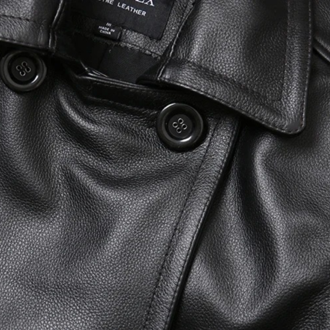 Ford | Men's Cowhide Double-Breasted Leather Jacket