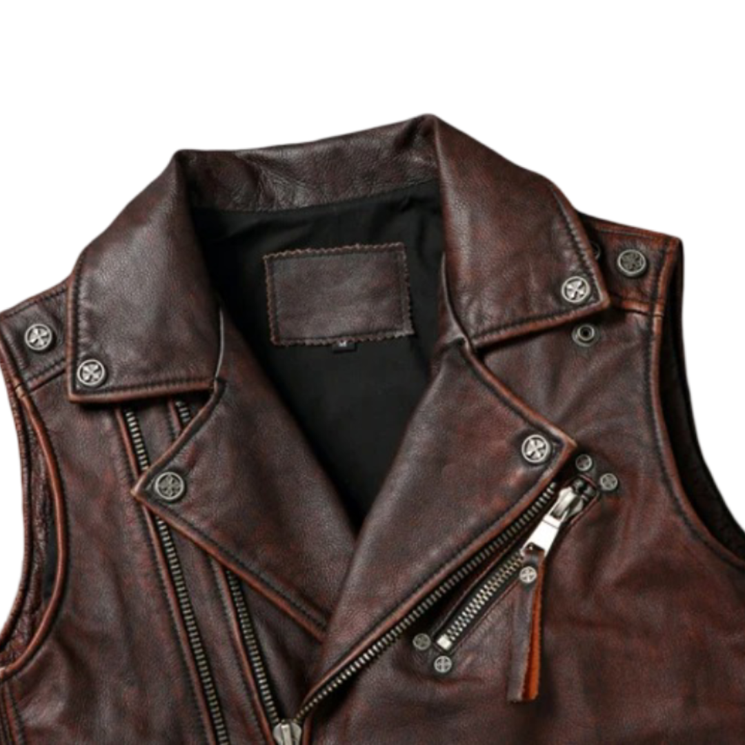 Viggo | Vintage Distressed Leather Vest