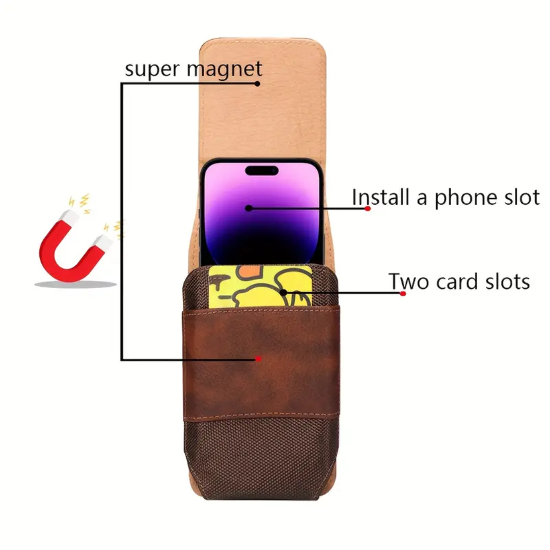 Dimitri | Magnetic Phone Belt Leather Pouch Case