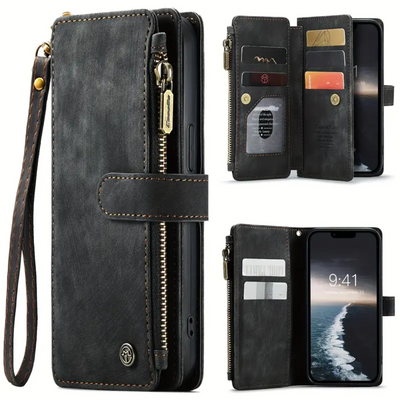 Clement | IPhone Case Leather Wallet with Wrist Strap