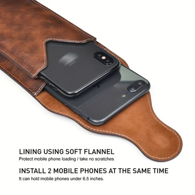 Xavier | Carabiner Clip Leather Phone Holster