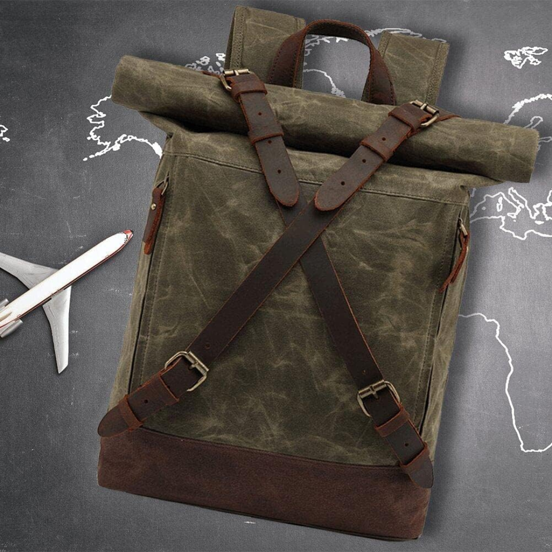 Barron | Waxed Rucksack Canvas Roll-Top Backpack