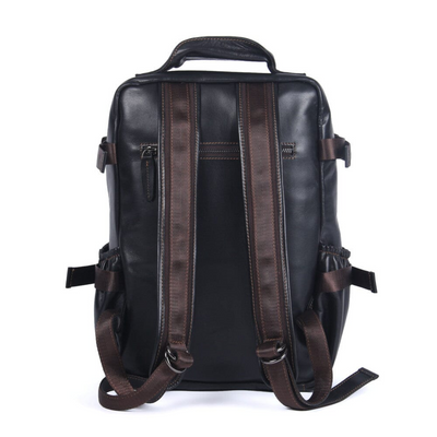 Griffin | Men's Black Leather Backpack for Work and Travel