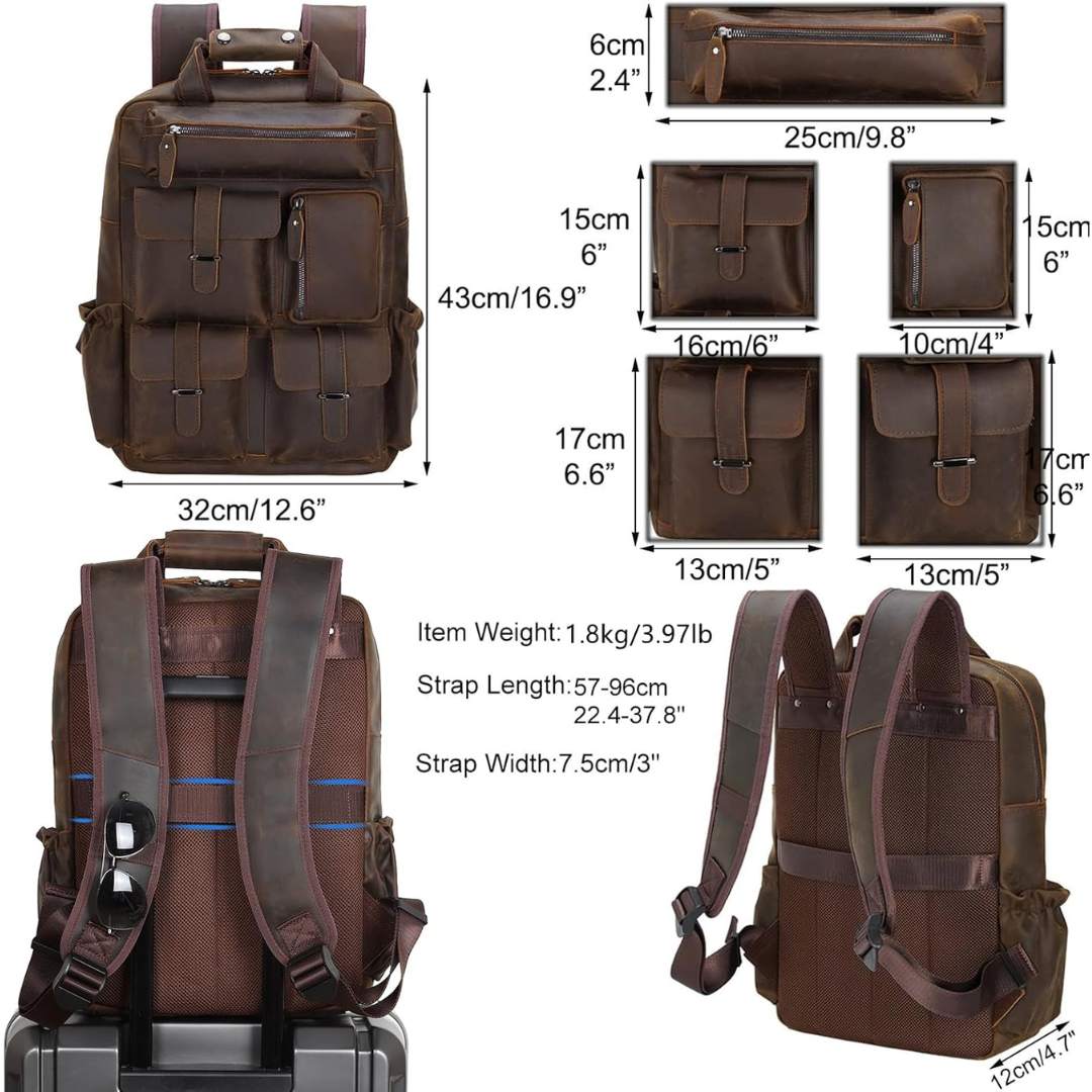 Ruben | Multi-Pocket Leather | Backpack