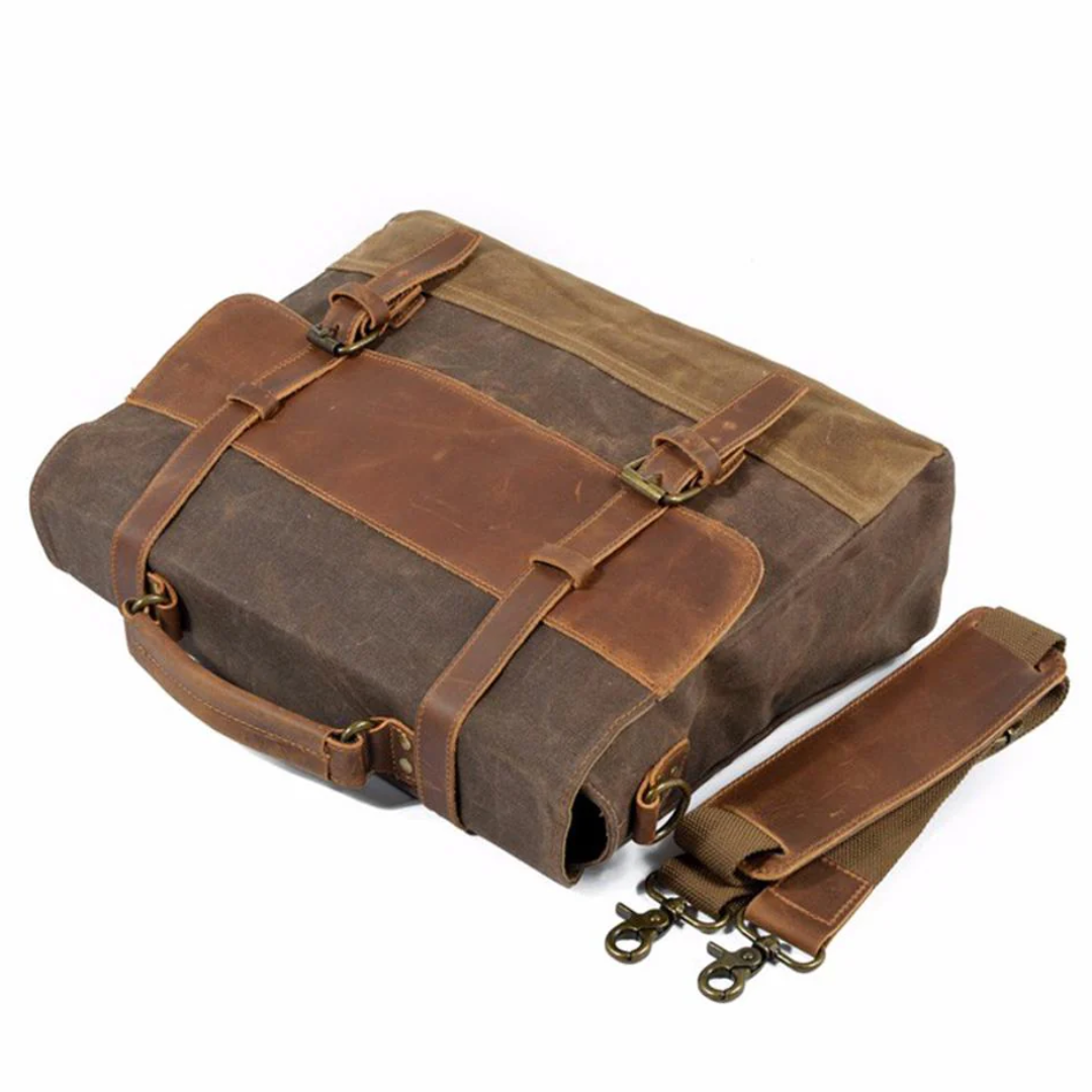 Kevin | Sturdy Canvas Leather | Messenger Bag