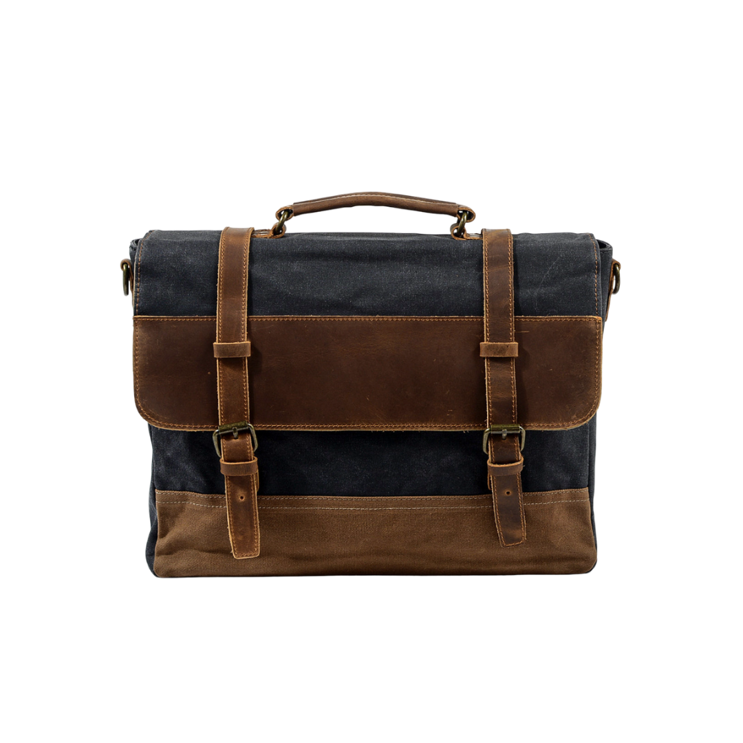 Kevin | Sturdy Canvas Leather | Messenger Bag
