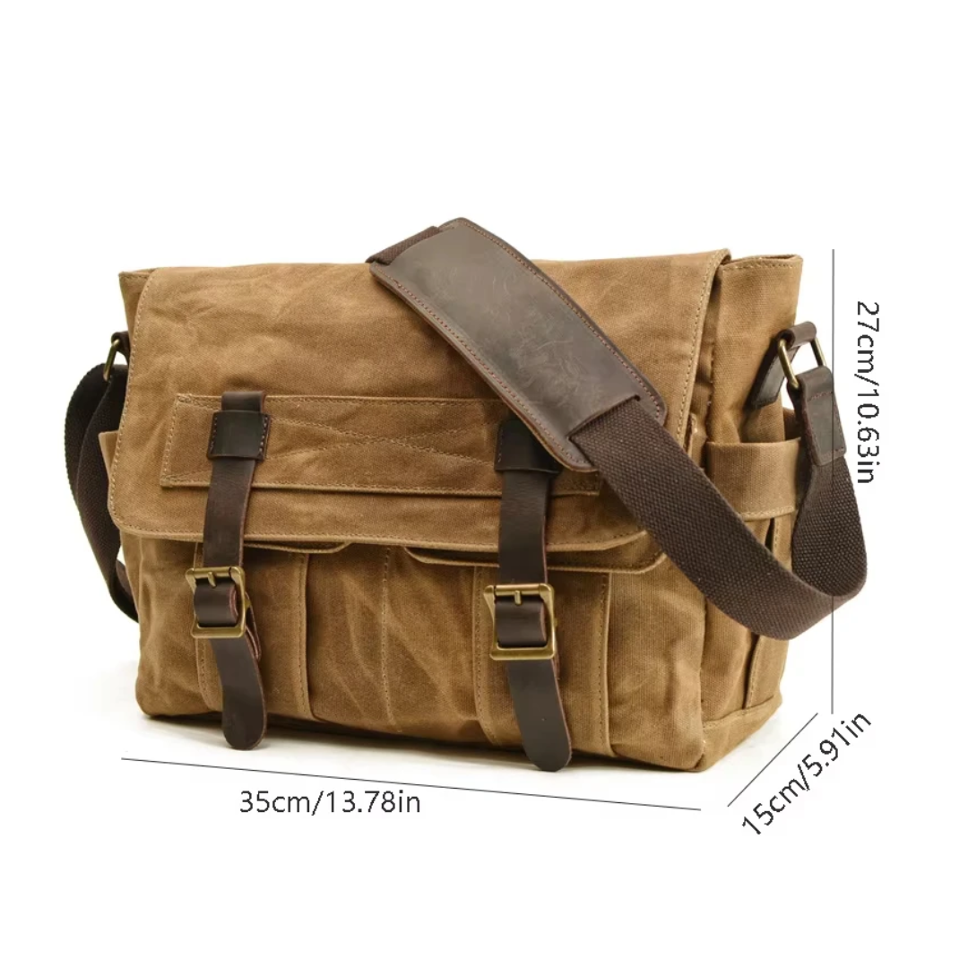 Lester | Retro Textured Canvas Leather | Shoulder Bag