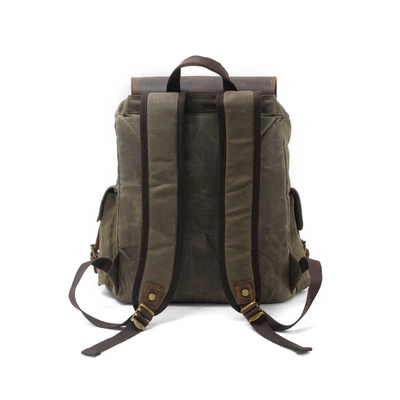 Joey | Classic Waxed Canvas with Leather Flap | Backpack