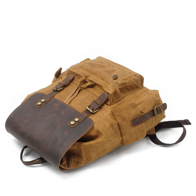 Joey | Classic Waxed Canvas with Leather Flap | Backpack