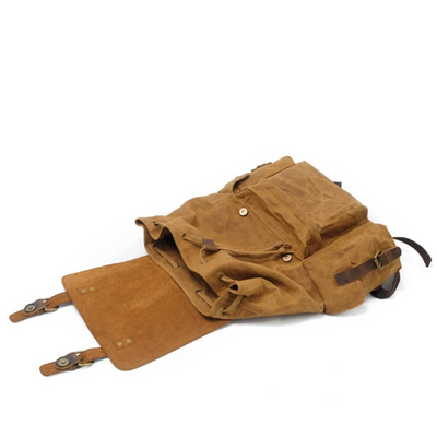 Joey | Classic Waxed Canvas with Leather Flap | Backpack